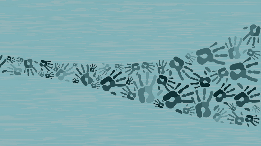 Human hand print color background art