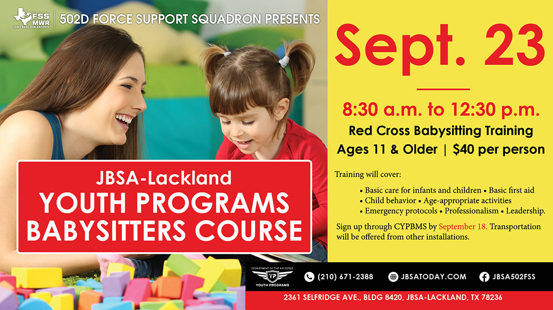 Babysitters Course Joint Base San Antonio JBSAToday 502 FSS Babysitters Course Joint Base San Antonio JBSAToday 502 FSS