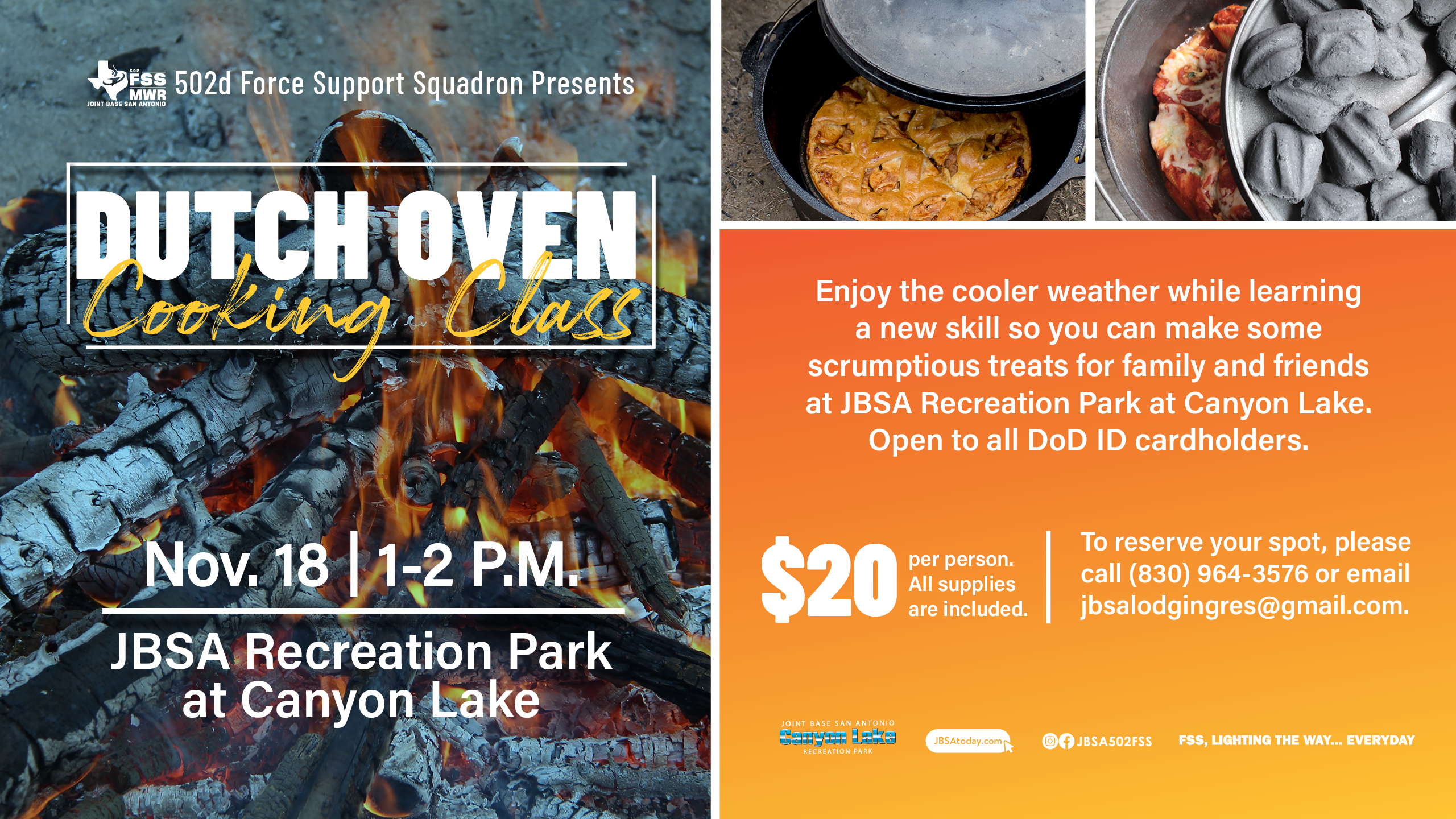 Dutch Oven Cooking Class, Joint Base San Antonio, JBSAToday